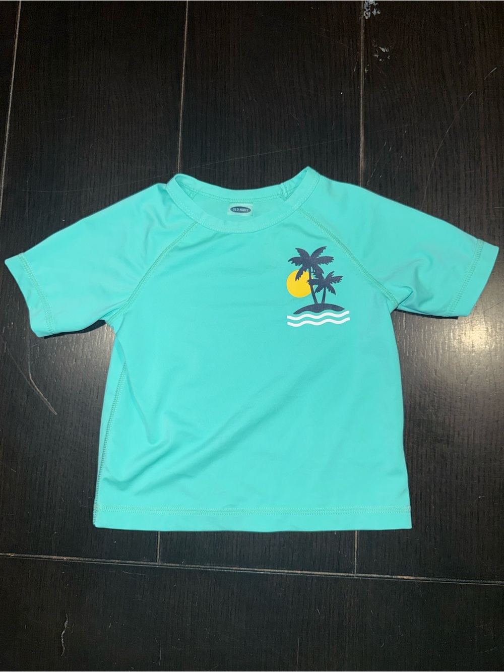 Old Navy Aqua/Teal Kids Palm Tree Rashguard